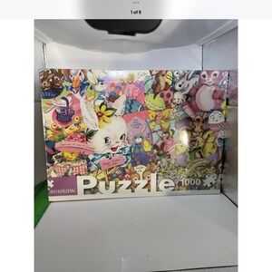 Seesaw 1000-Piece Easter Bunny Collage Puzzle - Pastel Multi Colors New in box